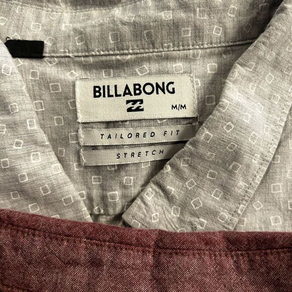 Billabong Men's Burgundy and Light Gray Shirt Trio - Picture 3 of 7